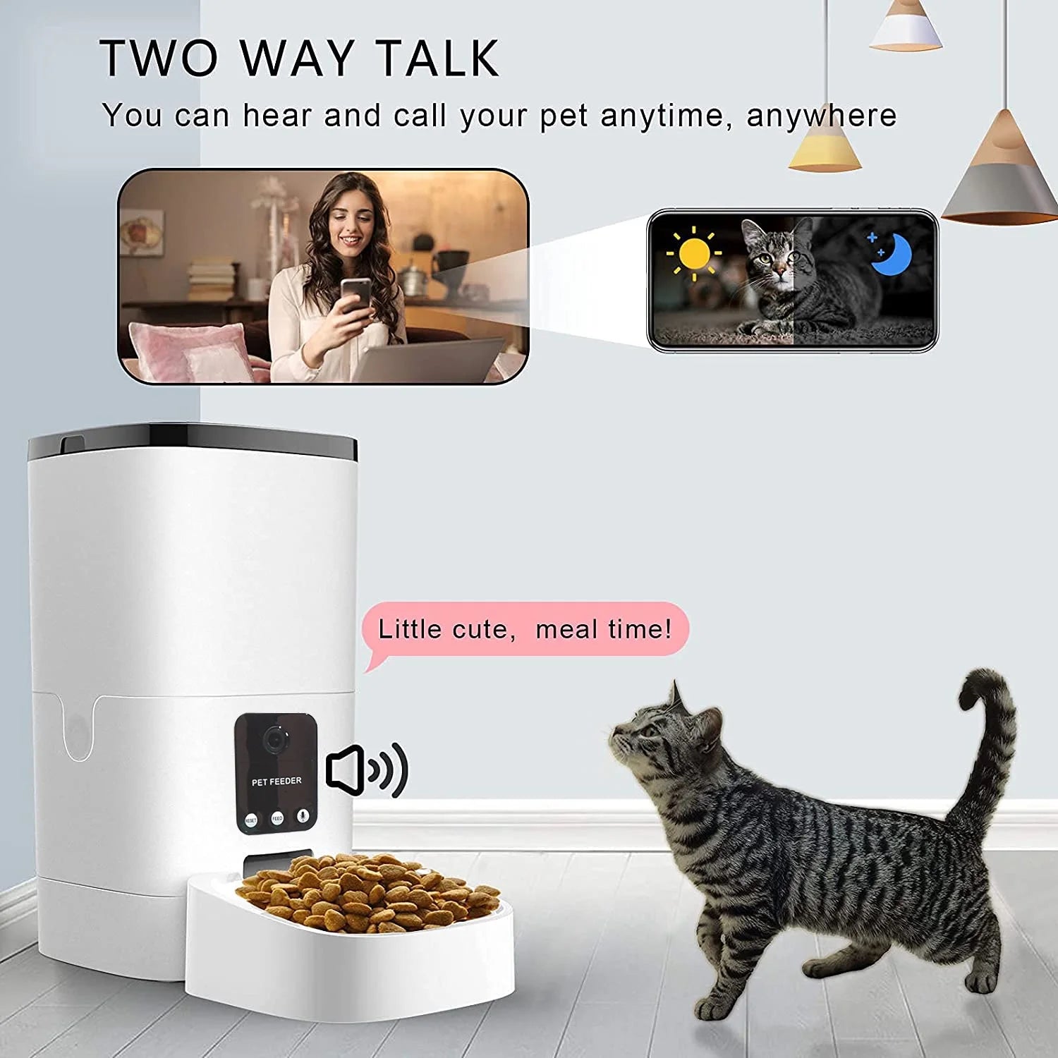 "Smart Pet Feeder with Camera and App Control 