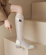Tulle Suede Knee Boots