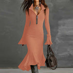 Maya Ribbed Knit Midi Dress
