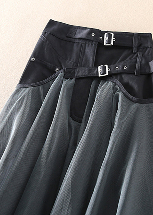 Everyday French Grey Patchwork Tulle Skirt