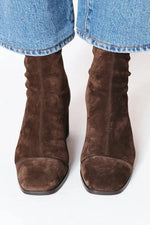 Retro Square Toe Block Heel Boots