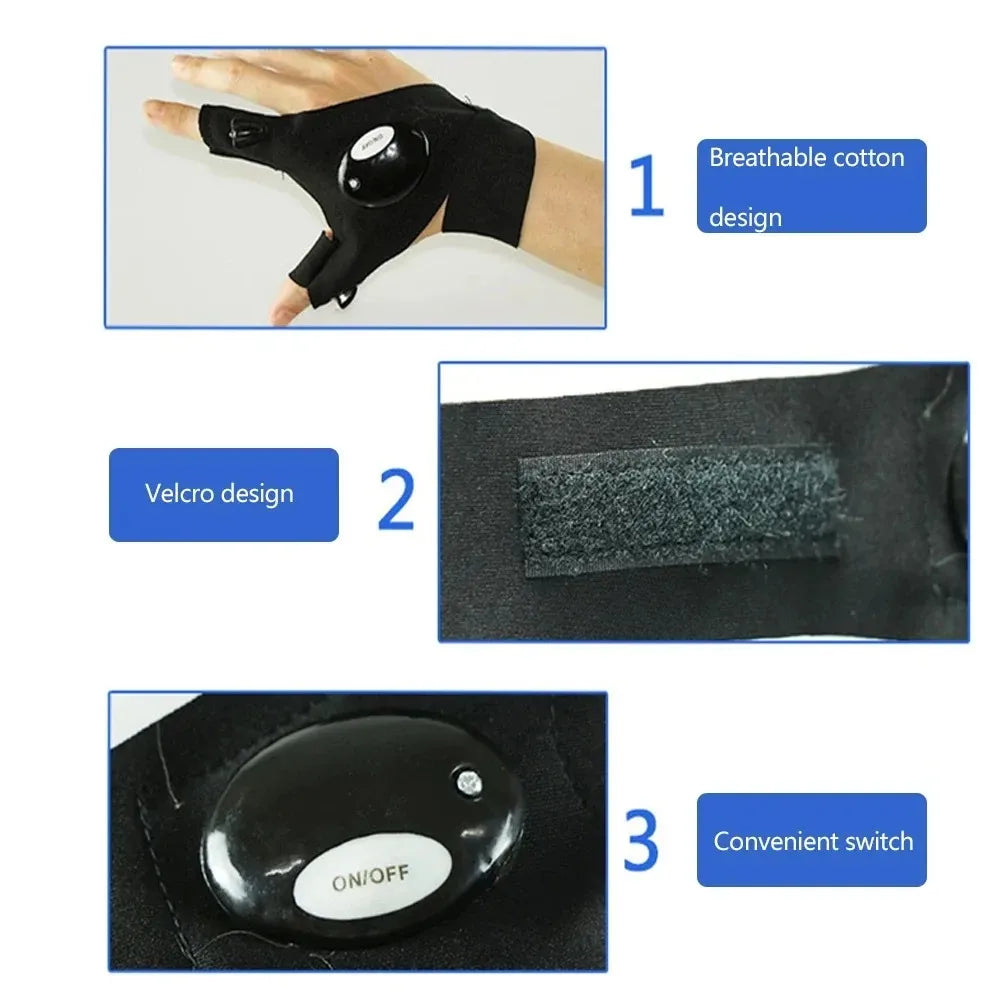 TrailBeam LED Running Light Gloves