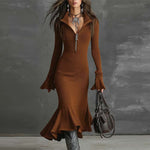 Maya Ribbed Knit Midi Dress