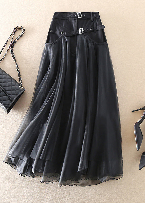 Everyday French Grey Patchwork Tulle Skirt