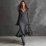 Maya Ribbed Knit Midi Dress